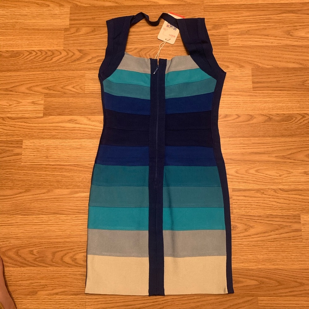 Blue ombré bandage mini dress - Picture 2 of 5